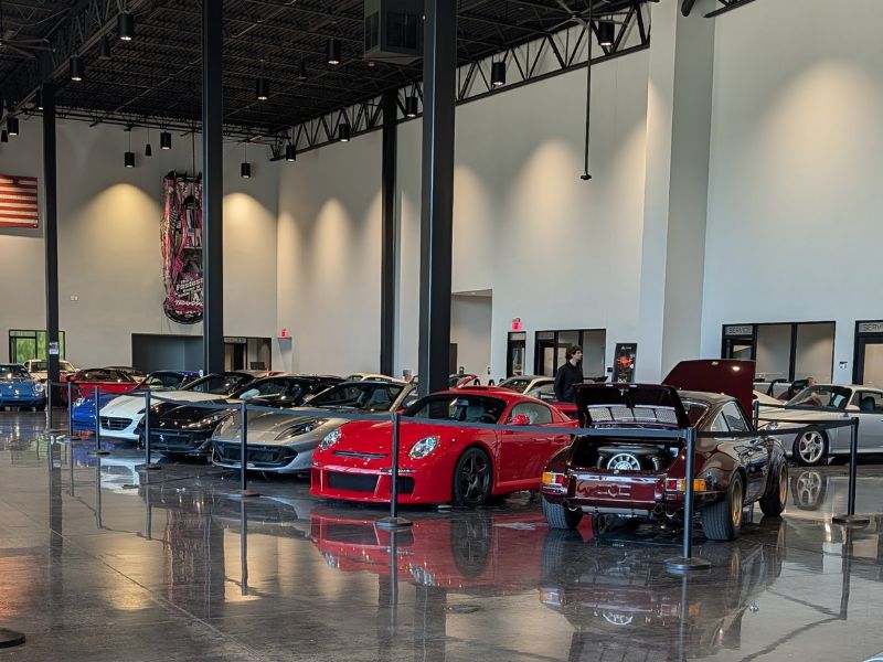 Rivet Coffee Bar seating area inside the Graham Rahal Performance building.